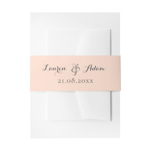 Cintas Para Invitaciones Nombres de monograma de melocotón simple boda 