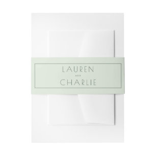 Cintas Para Invitaciones Nombres minimalistas de verde silenciado tranquilo