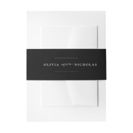 Cintas Para Invitaciones Nombres minimalistas y elegantes de bodas en blanc