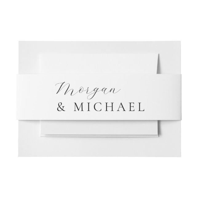 Cintas Para Invitaciones Nombres sencillos y elegantes Logo de Novia y Groo (Anverso Ejemplo)