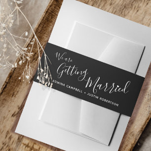 Cintas Para Invitaciones Nos casamos con boda blanco negro