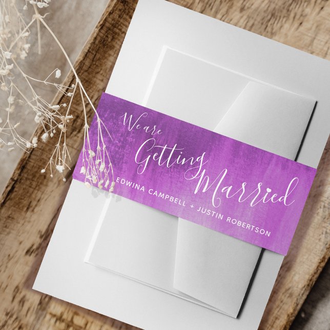 Cintas Para Invitaciones Nos casamos con un boda de arte abstracto mauve (Subido por el creador)