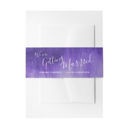 Cintas Para Invitaciones Nos casamos con un boda de arte púrpura abstracto