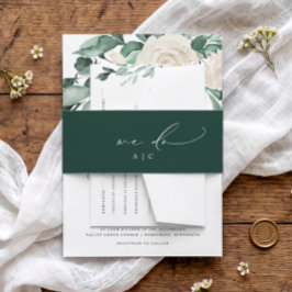 Cintas Para Invitaciones Nosotros hacemos Emerald Green Vintage Script Boda
