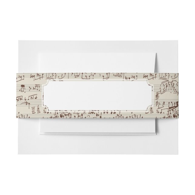 Cintas Para Invitaciones Notas de la música (Anverso Ejemplo)