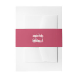 Cintas Para Invitaciones Novia Minimalista magenta simple y groom