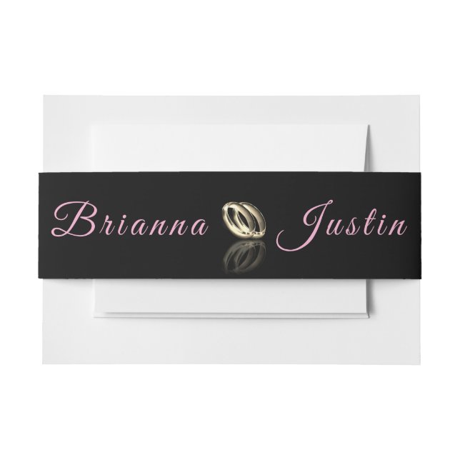 Cintas Para Invitaciones Novia y Novio Simplemente Elegantes (Anverso Ejemplo)