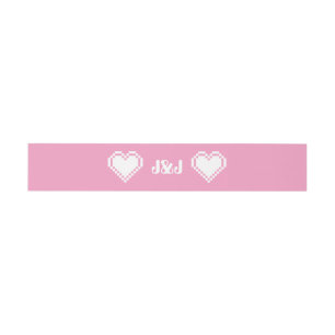 Cintas Para Invitaciones Nuestros corazones de 8 bits en banda de Belly de 