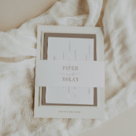Cintas Para Invitaciones OASIS Sandy Taupe Minimalist 