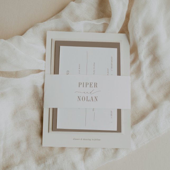 Cintas Para Invitaciones OASIS Sandy Taupe Minimalist  (Subido por el creador)