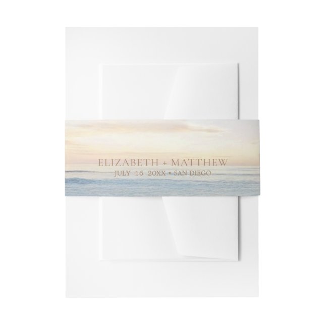 Cintas Para Invitaciones Ocean Sunset Beach Wedding (Anverso Ejemplo)