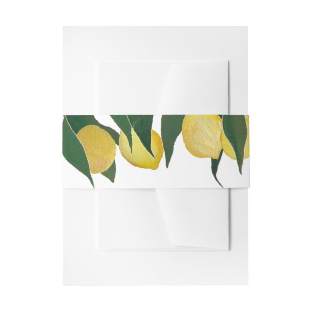 Cintas Para Invitaciones Oil Painted Lemon Invitation Belly Band (Anverso Ejemplo)