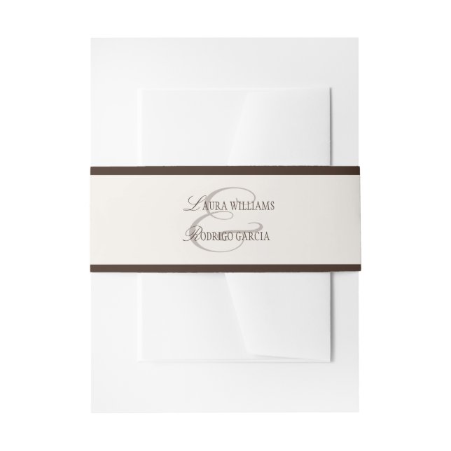 Cintas Para Invitaciones Old Money Espresso Ivory Wedding (Anverso Ejemplo)