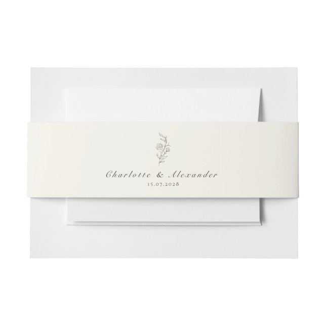 Cintas Para Invitaciones Old Money Ivory Boda (Anverso Ejemplo)