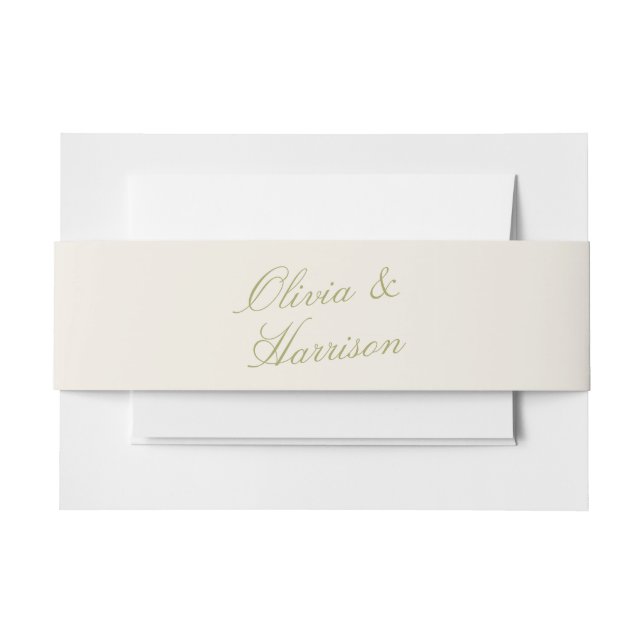 Cintas Para Invitaciones Olive Estate Calligraphy Wedding (Anverso Ejemplo)