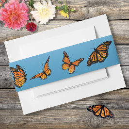 Cintas Para Invitaciones Ómbre azul de mariposa monarca