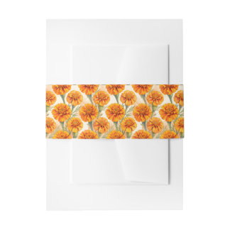 Cintas Para Invitaciones Orange marigold flowers pattern