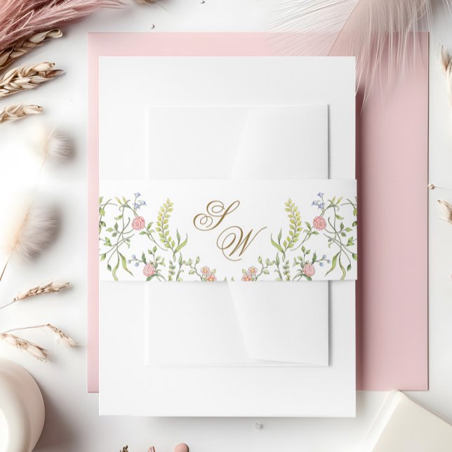 Cintas Para Invitaciones Ornate Grace Pastel Rubor Boda Floral (Subido por el creador)