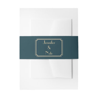 Cintas Para Invitaciones Ornato Dorado - Banda de vientre de boda