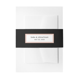 Cintas Para Invitaciones Oro color de rosa en el negro el   que se casa