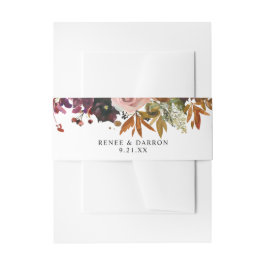 Cintas Para Invitaciones Oro rústico, morado y floral rosa Rubor