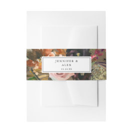 Cintas Para Invitaciones Oro Rústico, Morado y Floral Rosa Rubor 2 v2 Taupe