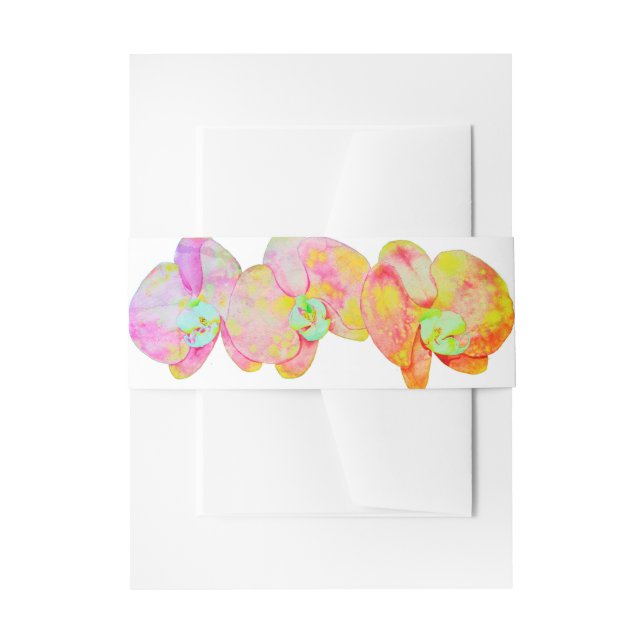 Cintas Para Invitaciones orquídeas caribeñas, flores acuáticas tropicales (Anverso Ejemplo)