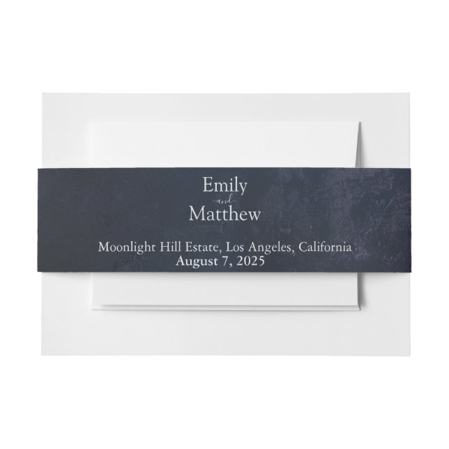 Cintas Para Invitaciones Oscuro Midnight Elegancia gótica (Anverso Ejemplo)