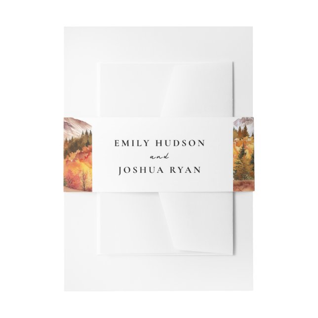 Cintas Para Invitaciones Otoño Elegante Boda (Anverso Ejemplo)