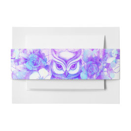 Cintas Para Invitaciones Owl Totem Dreamcatcher Floral Feather Purple