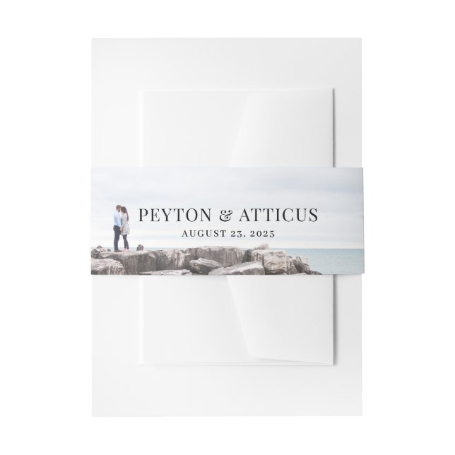 Cintas Para Invitaciones Paisaje atmosférico Foto Boda Bellyband (Anverso Ejemplo)
