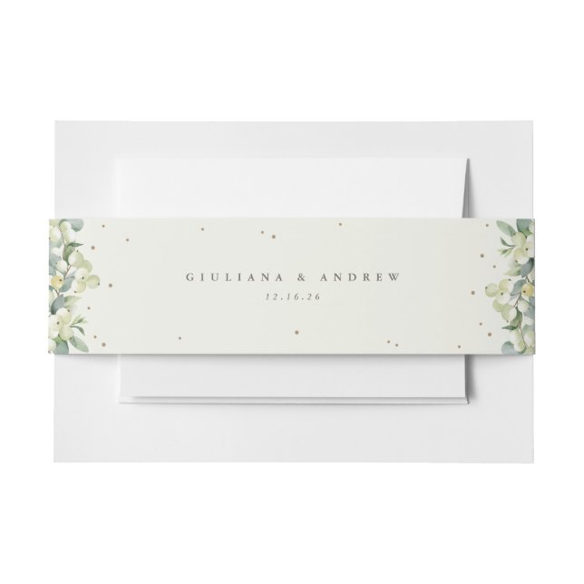 Cintas Para Invitaciones Paisaje Boda Cream Snowberry+Eucalyptus (Anverso Ejemplo)