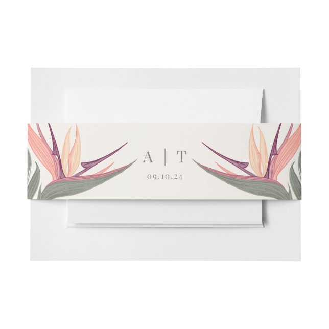 Cintas Para Invitaciones Pájaros queridos en las iniciativas del paraíso (Anverso Ejemplo)