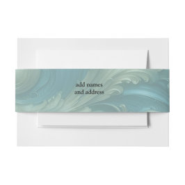 Cintas Para Invitaciones Paleta azul claro en un diseño de barbacoa de oro 