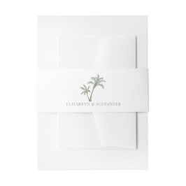 Cintas Para Invitaciones Palm Tree Tropical Beach Wedding Sage Green