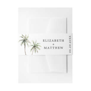 Cintas Para Invitaciones Palm Tree Tropical Boda mínimo