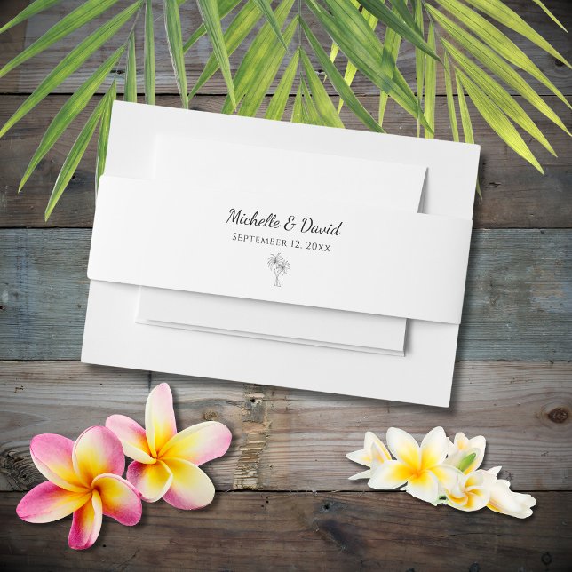 Cintas Para Invitaciones Palm Trees Tropical Boda Elegante Simple (Subido por el creador)