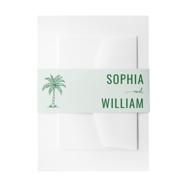 Cintas Para Invitaciones Palmera Verde Serena (Anverso Ejemplo)