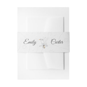 Cintas Para Invitaciones Paloma blanca con anillos