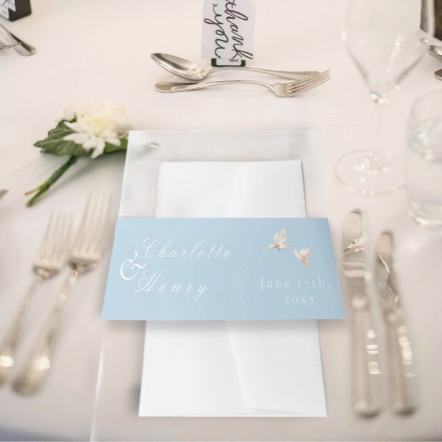 Cintas Para Invitaciones Palomas blancas de bodas elegantes (Subido por el creador)