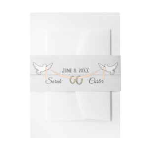 Cintas Para Invitaciones Palomas blancas y anillos