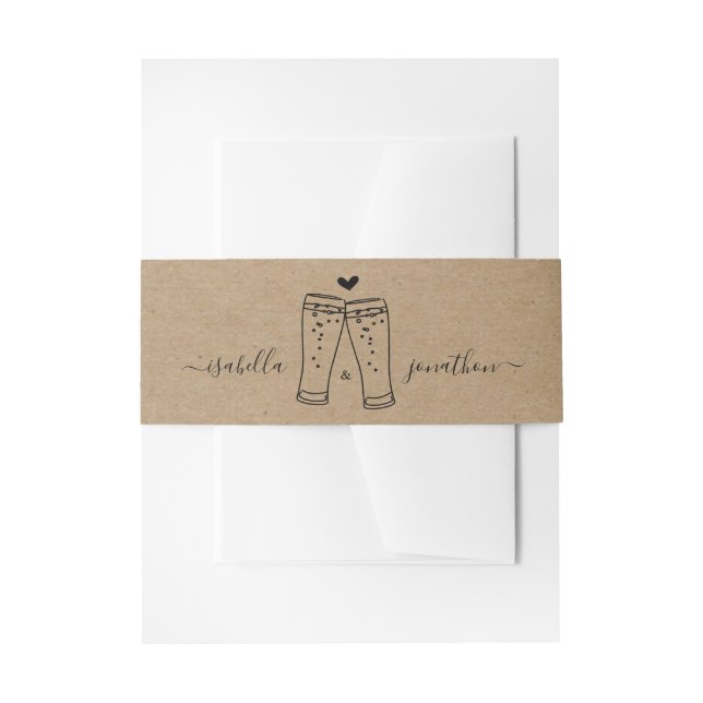 Cintas Para Invitaciones Papel Kraft de la tostada de cerveza rusa (Anverso Ejemplo)
