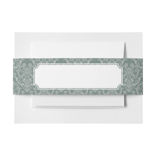Cintas Para Invitaciones Papel pintado floral verde (Anverso Ejemplo)