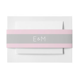 Cintas Para Invitaciones Paquete de Boda monogramado gris rosa