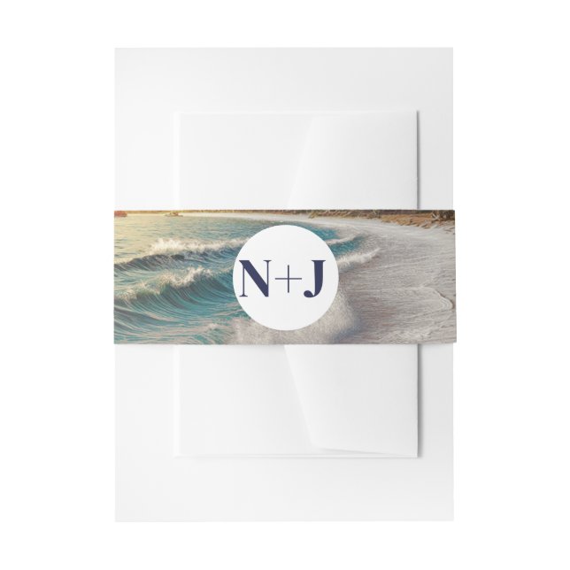 Cintas Para Invitaciones Paradise Beach Sunset Rustic Coastal Boda (Anverso Ejemplo)