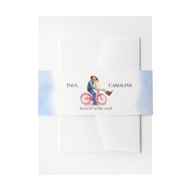 Cintas Para Invitaciones Pareja artística Casual Romántica Boda moderna (Anverso Ejemplo)