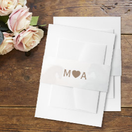 Cintas Para Invitaciones Pareja boda Monograma Banda de la viga de invitaci