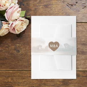 Cintas Para Invitaciones Pareja boda Monograma Banda de la viga de invitaci
