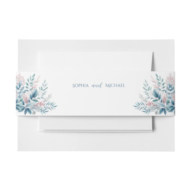 Cintas Para Invitaciones Pastel Botánico- (Anverso Ejemplo)