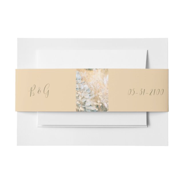 Cintas Para Invitaciones Pastel Wildflower Meadow Boda (Anverso Ejemplo)